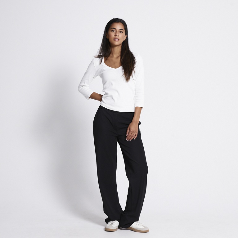 V-neck 3/4 sleeve top "Melinda" White